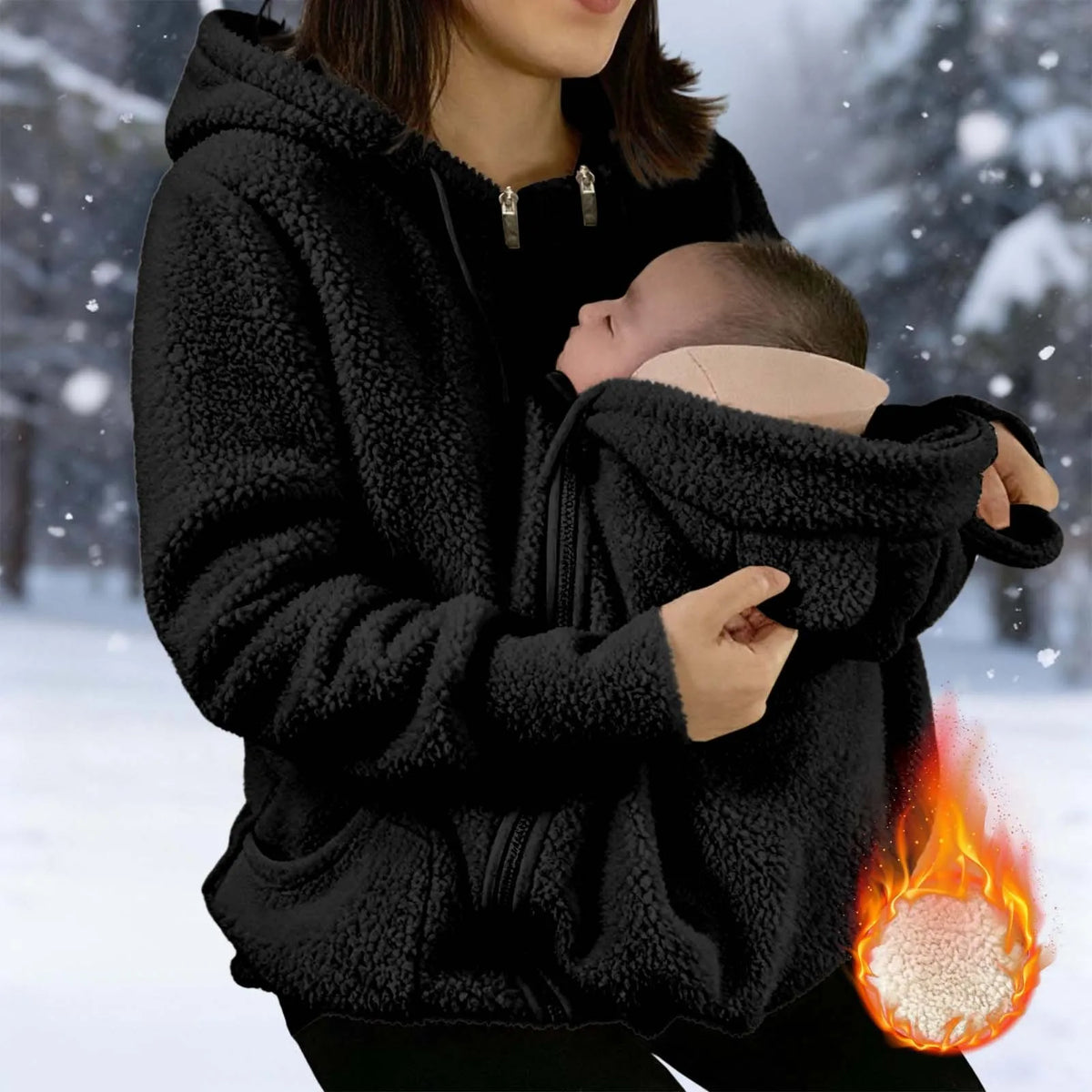 Babywearing Fleece Jacket – Maternity Travel Hoodie for Cool Vietnam Trips