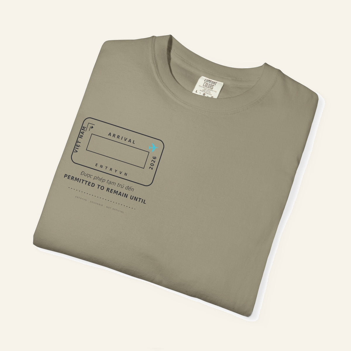 Vietnam Entry Stamp T-Shirt | Write Your Own Arrival Date, Garment-Dyed Comfort Colors Tee