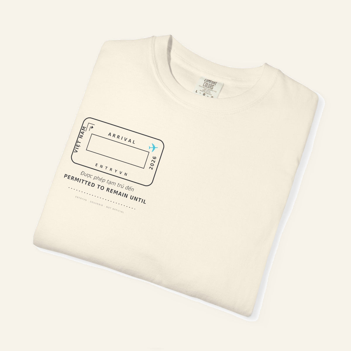Vietnam Entry Stamp T-Shirt | Write Your Own Arrival Date, Garment-Dyed Comfort Colors Tee