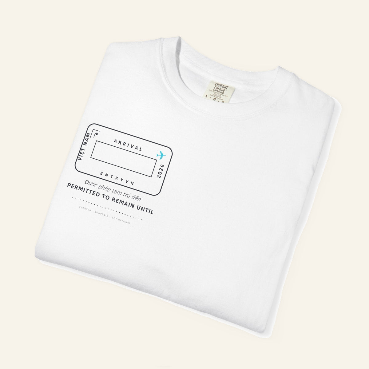 Vietnam Entry Stamp T-Shirt | Write Your Own Arrival Date, Garment-Dyed Comfort Colors Tee