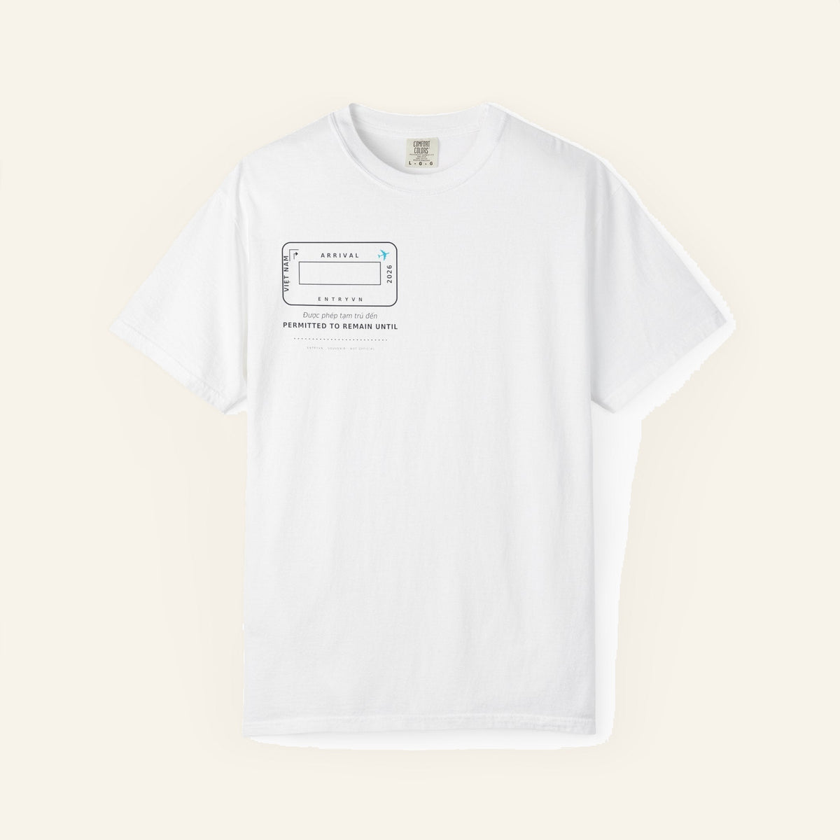 Vietnam Entry Stamp T-Shirt | Write Your Own Arrival Date, Garment-Dyed Comfort Colors Tee