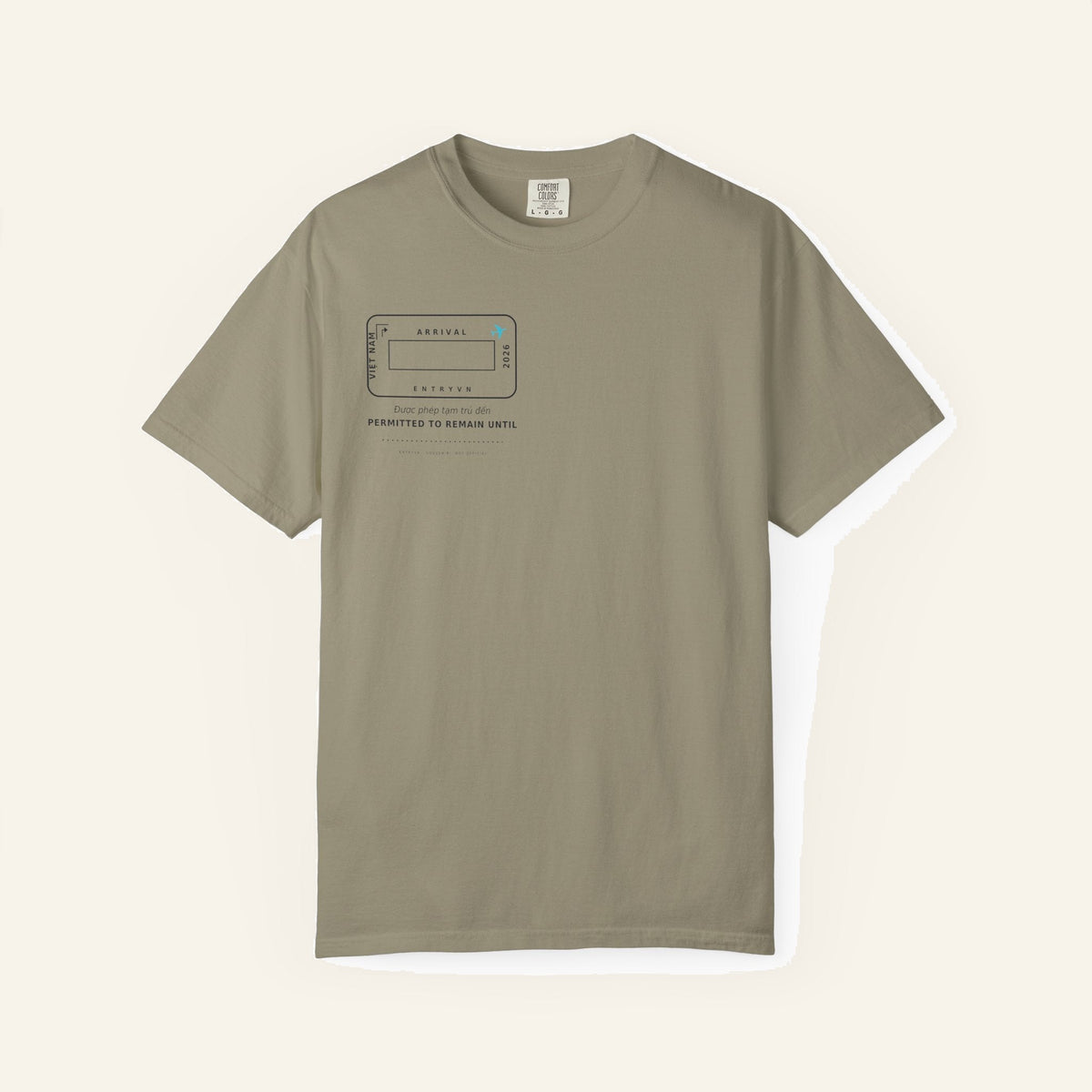 Vietnam Entry Stamp T-Shirt | Write Your Own Arrival Date, Garment-Dyed Comfort Colors Tee