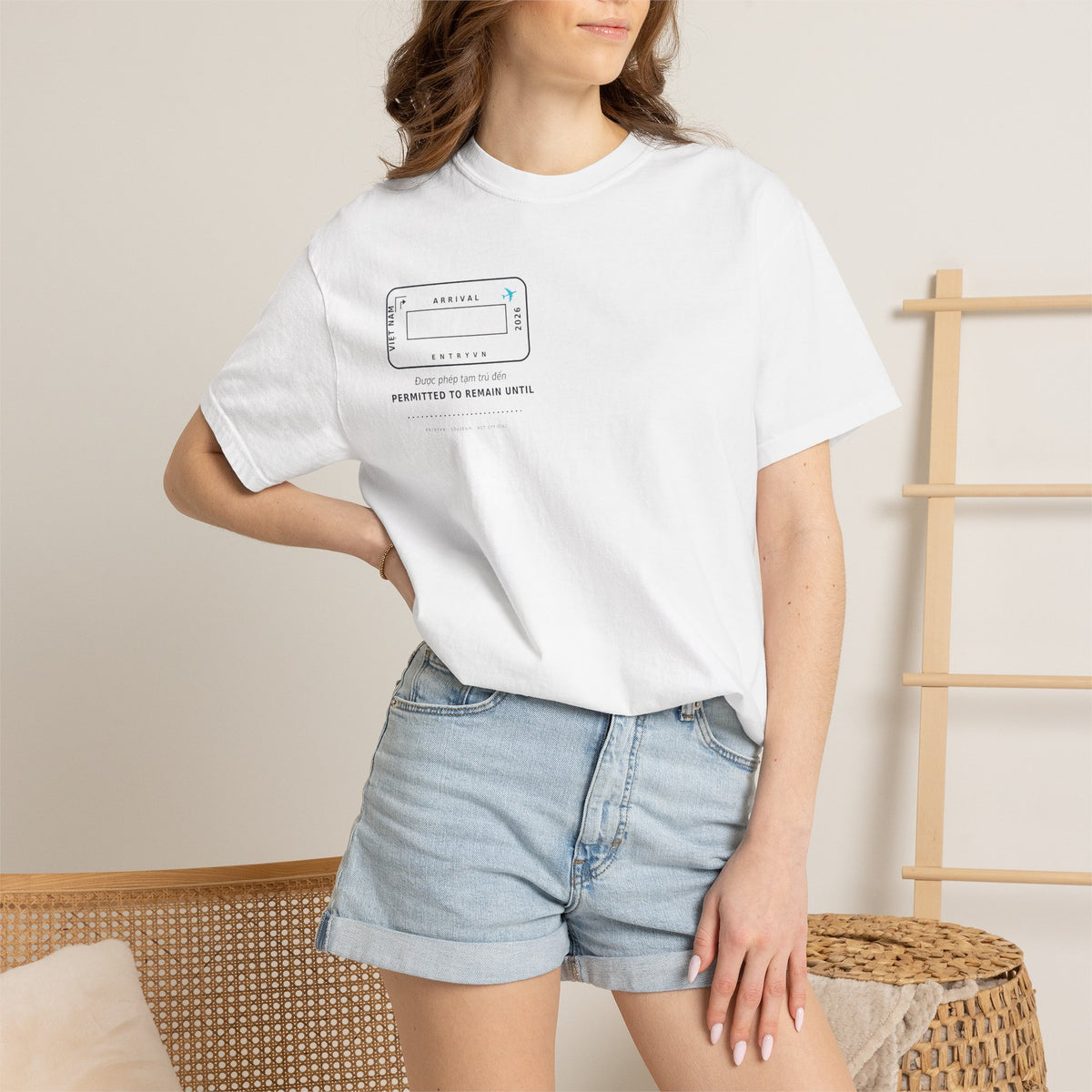 Vietnam Entry Stamp T-Shirt | Write Your Own Arrival Date, Garment-Dyed Comfort Colors Tee