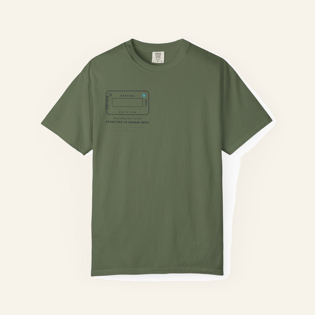 Vietnam Entry Stamp T-Shirt | Write Your Own Arrival Date, Garment-Dyed Comfort Colors Tee