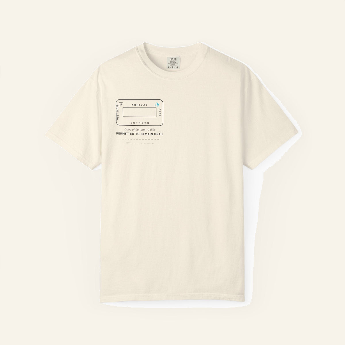 Vietnam Entry Stamp T-Shirt | Write Your Own Arrival Date, Garment-Dyed Comfort Colors Tee