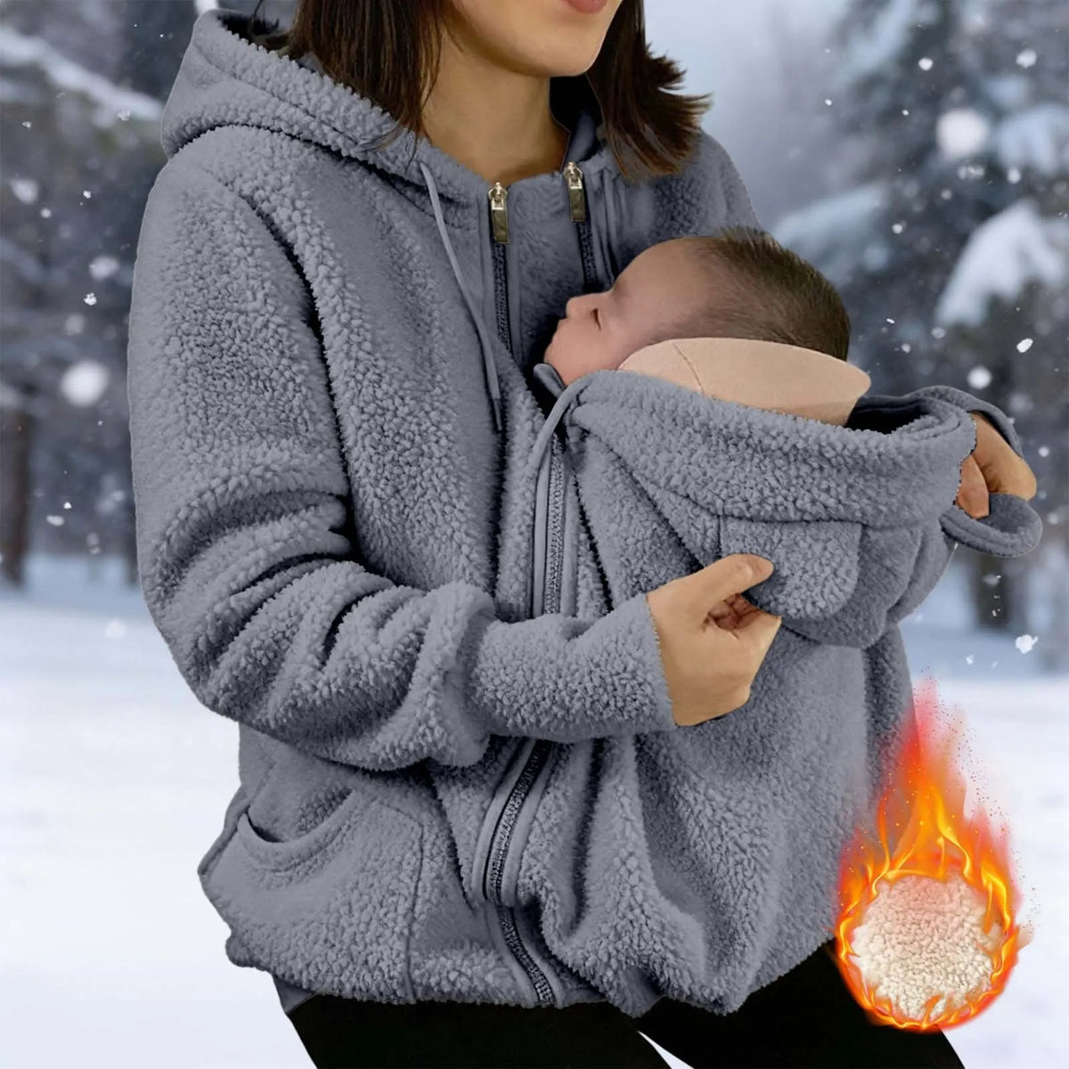 Babywearing Fleece Jacket – Maternity Travel Hoodie for Cool Vietnam Trips