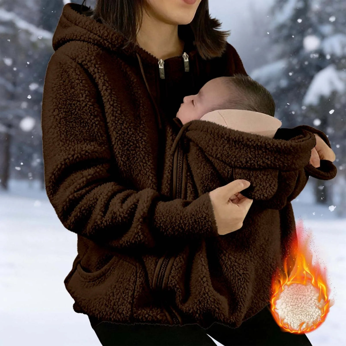 Babywearing Fleece Jacket – Maternity Travel Hoodie for Cool Vietnam Trips