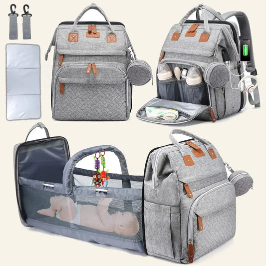Family Travel Diaper Backpack – Large-Capacity Baby Bag for Vietnam Trips
