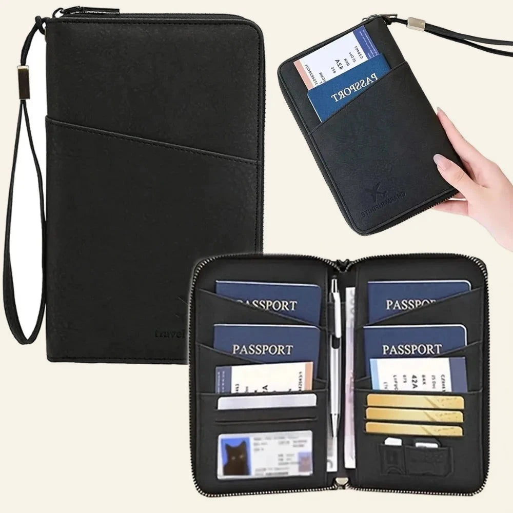 Border Ready Family Travel Wallet – RFID Passport & Document Organizer