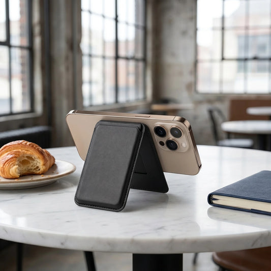 Magnetic Travel Wallet & Phone Stand – RFID Blocking 2-Card Holder